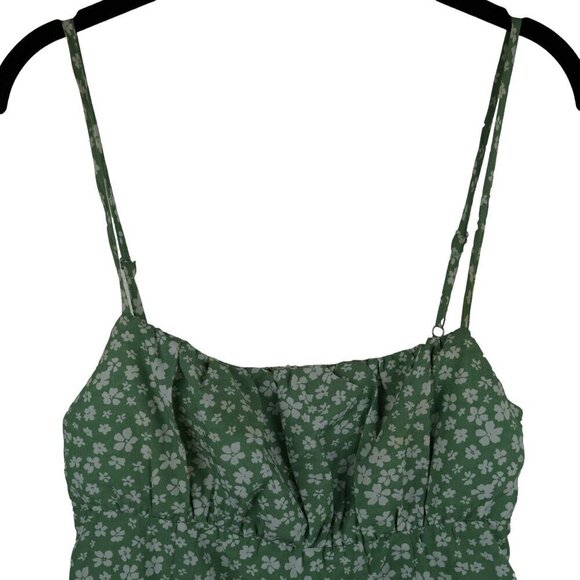 Princess Polly Green Floral Midi Dress With Slit Spaghetti Straps US Size 8 - Picture 3 of 9